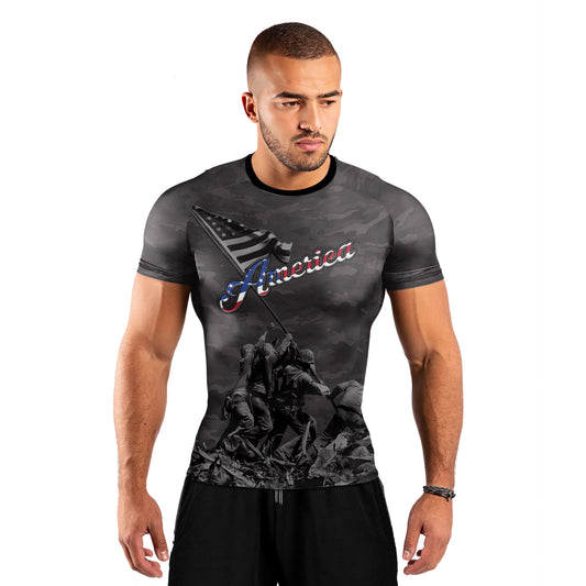 American Independence Day Men's Short Sleeve Rash Guard