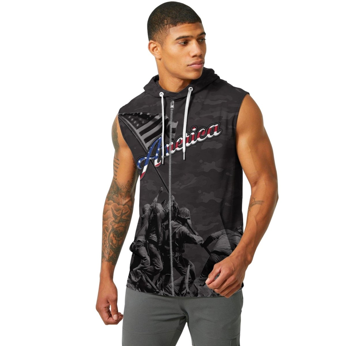 American Independence Day Sleeveless Pullover & Zip Hoodie - BattleFitGear