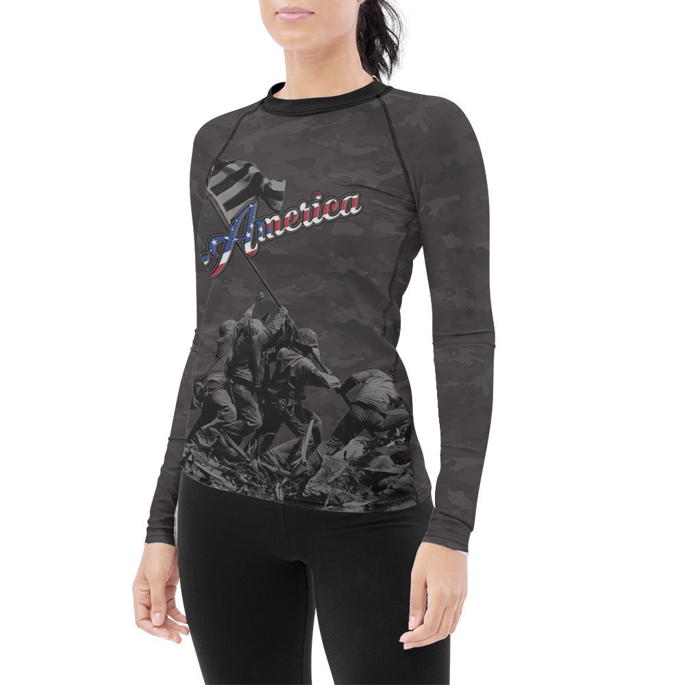 American Independence Day Women's Long Sleeve Rash Guard - BattleFitGear