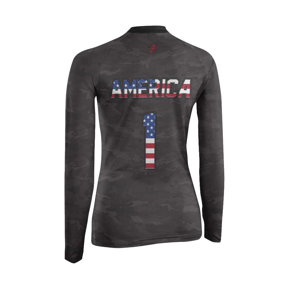 American Independence Day Women's Long Sleeve Rash Guard - BattleFitGear