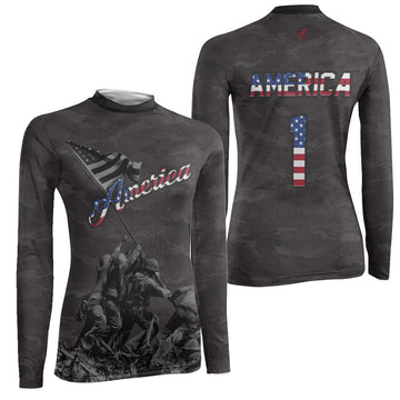 American Independence Day Women's Long Sleeve Rash Guard - BattleFitGear