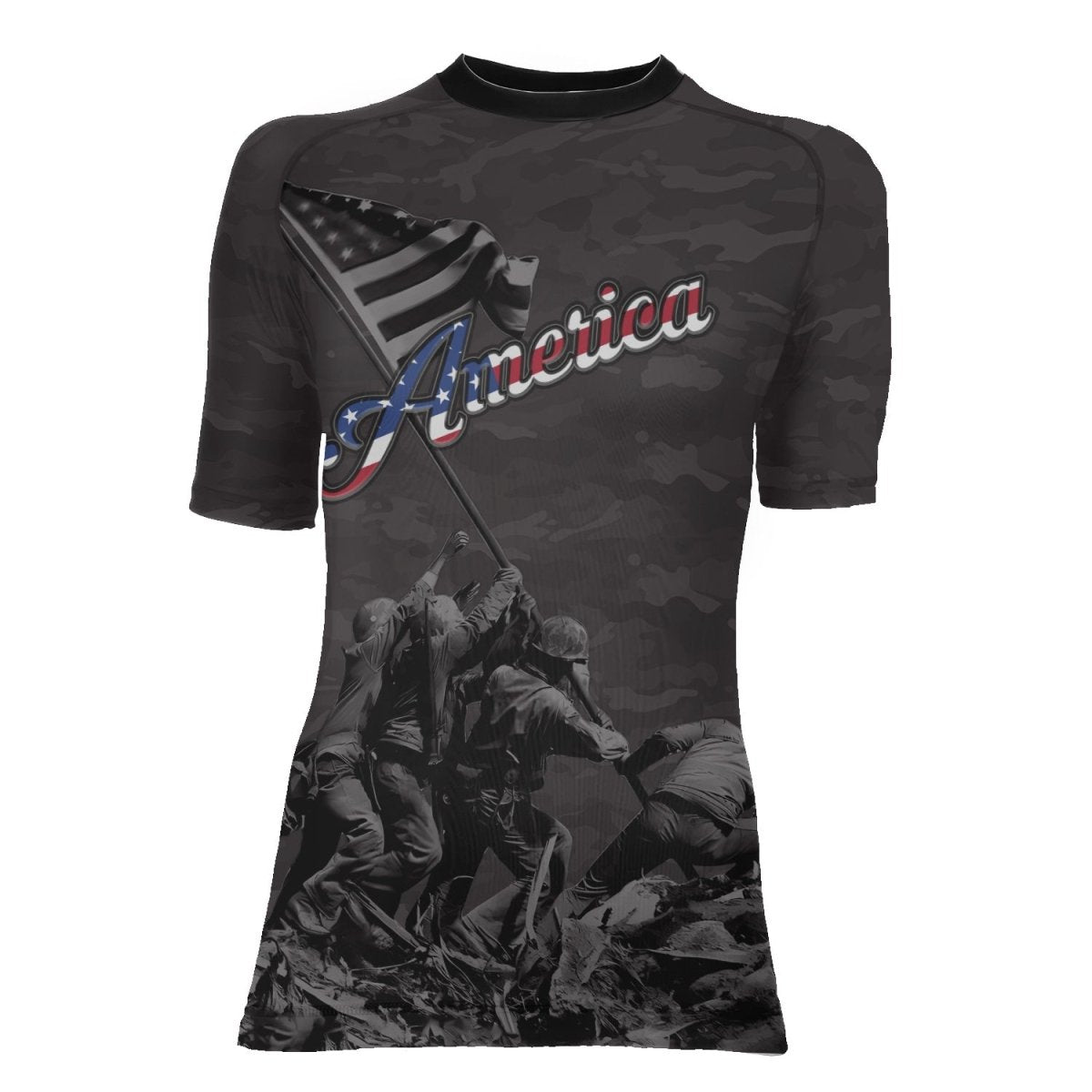 American Independence Day Women's Short Sleeve Rash Guard - BattleFitGear