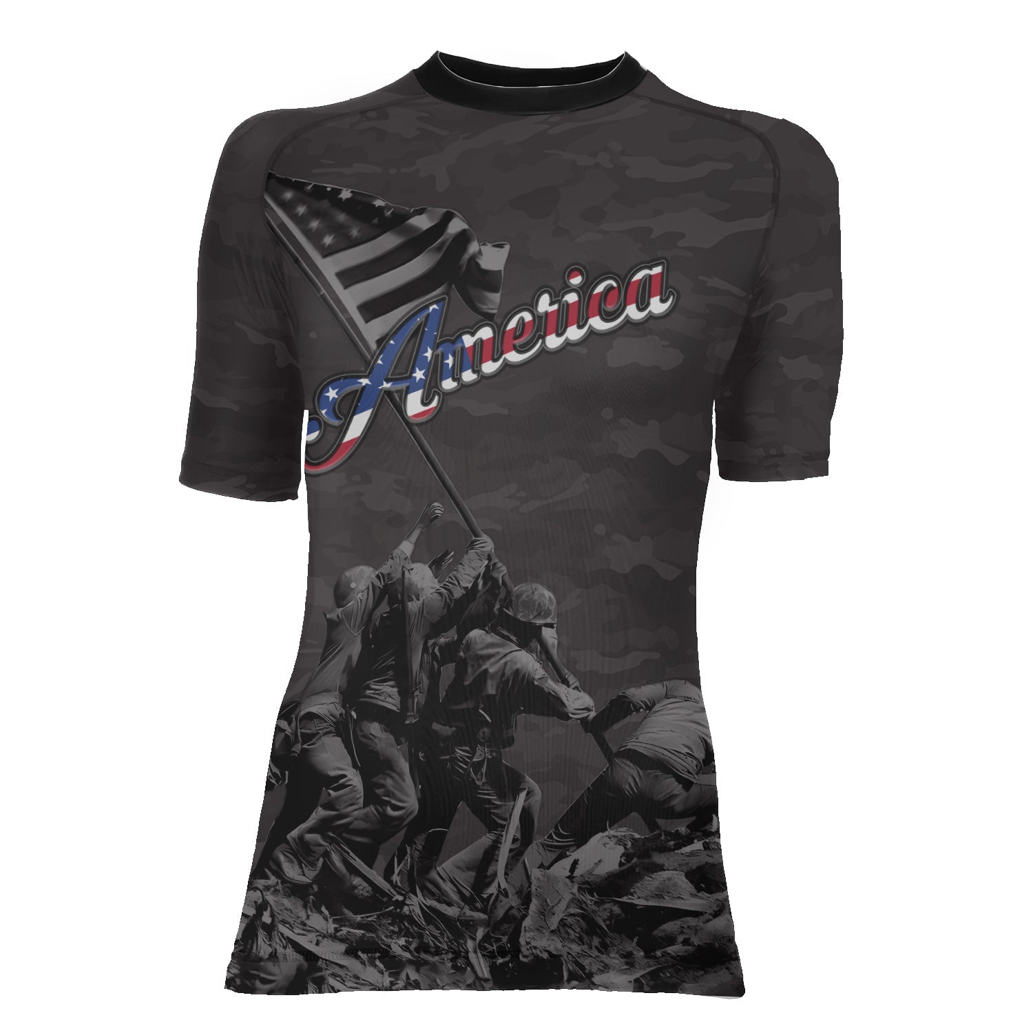 American Independence Day Women's Short Sleeve Rash Guard