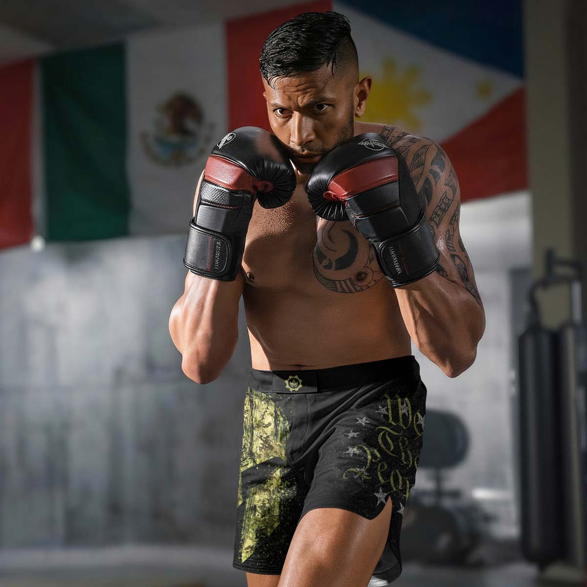 American Jiu Jitsu Grunge Fight Shorts