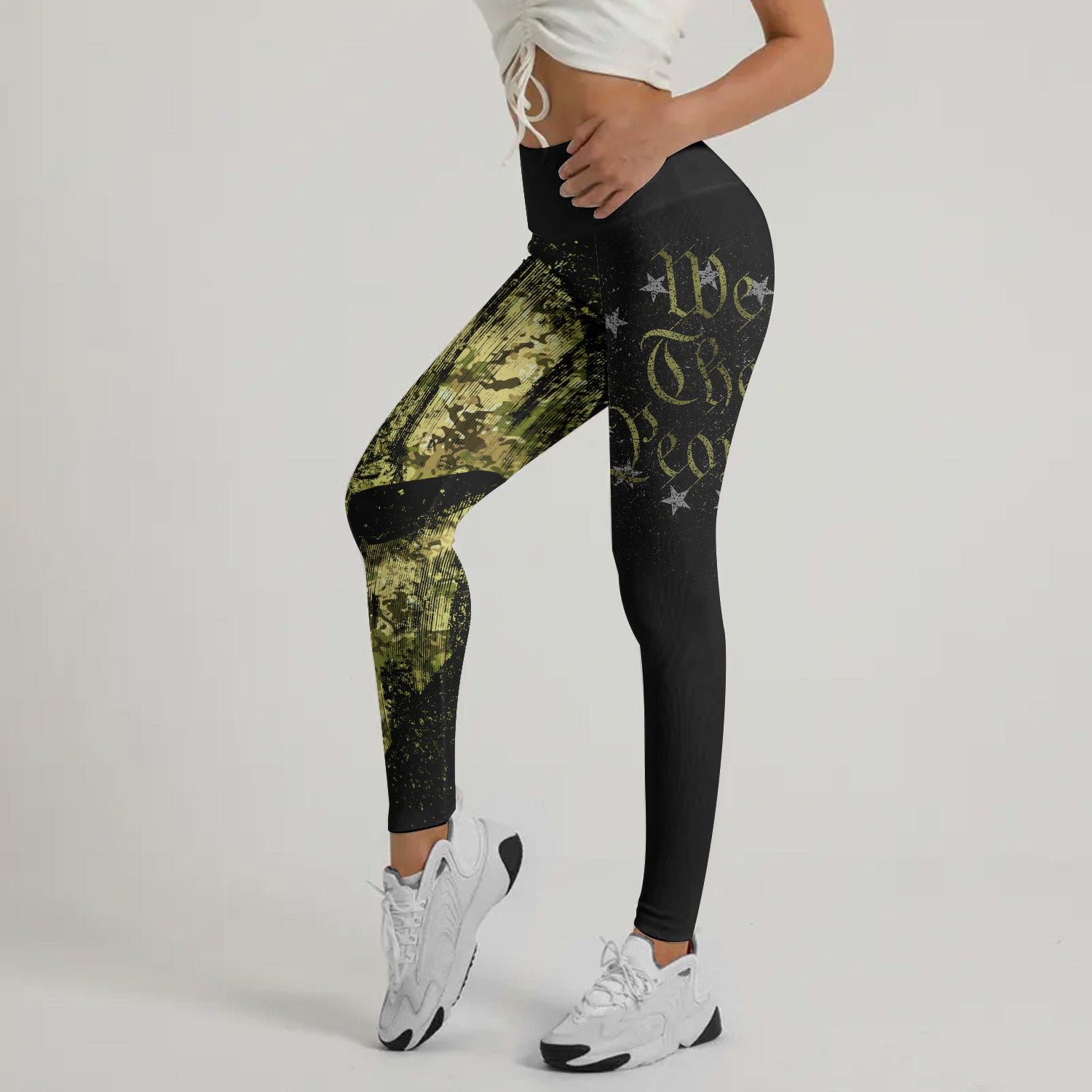 American Jiu Jitsu Grunge Leggings - BattleFitGear