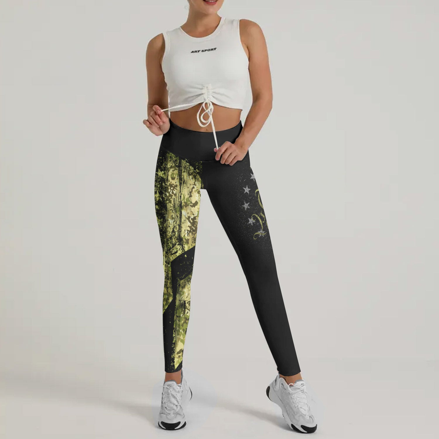 American Jiu Jitsu Grunge Leggings - BattleFitGear