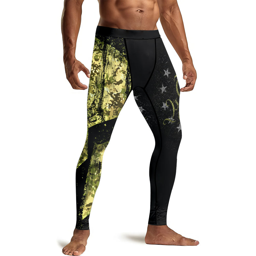American Jiu Jitsu Grunge Men's Compression Leggings