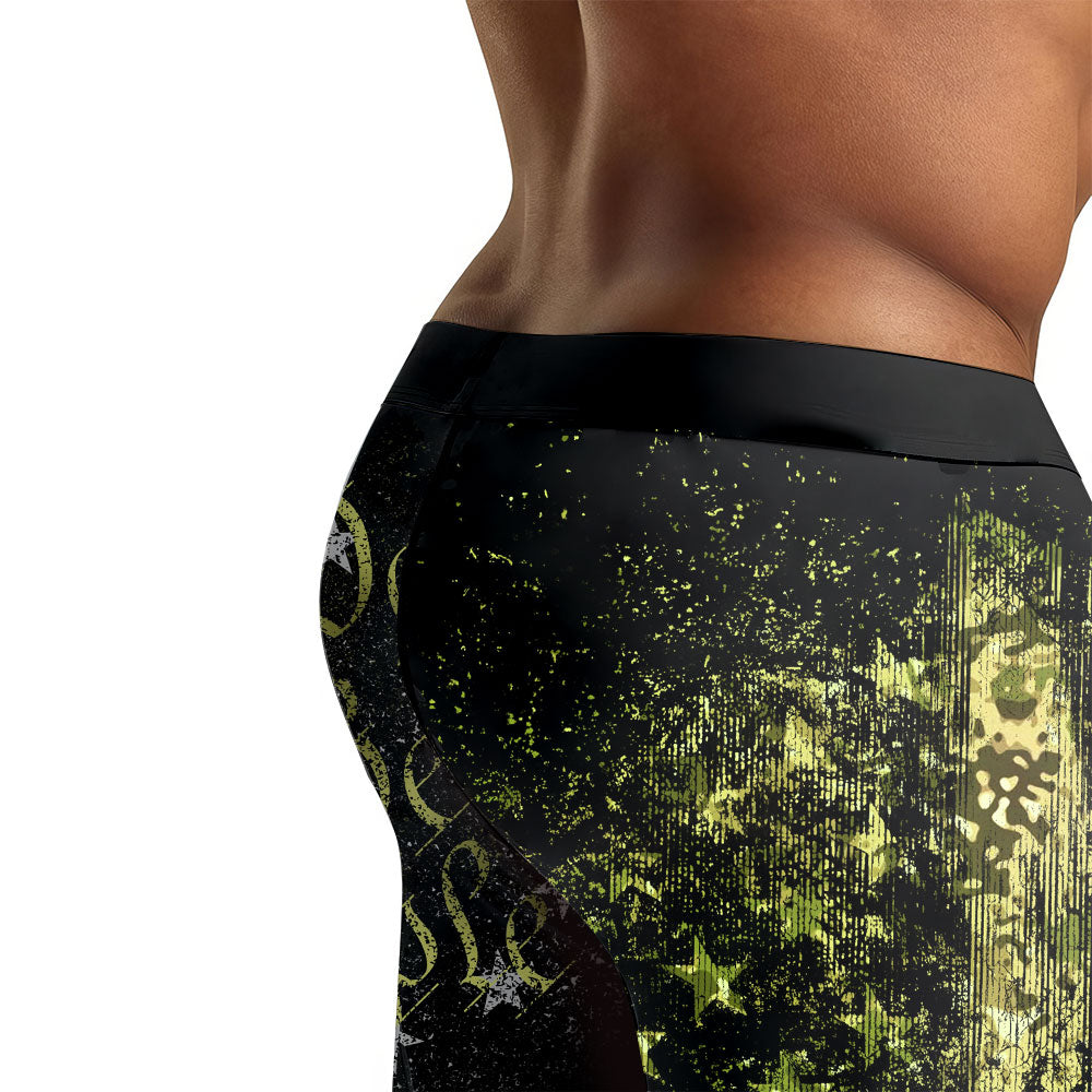 American Jiu Jitsu Grunge Men's Compression Leggings