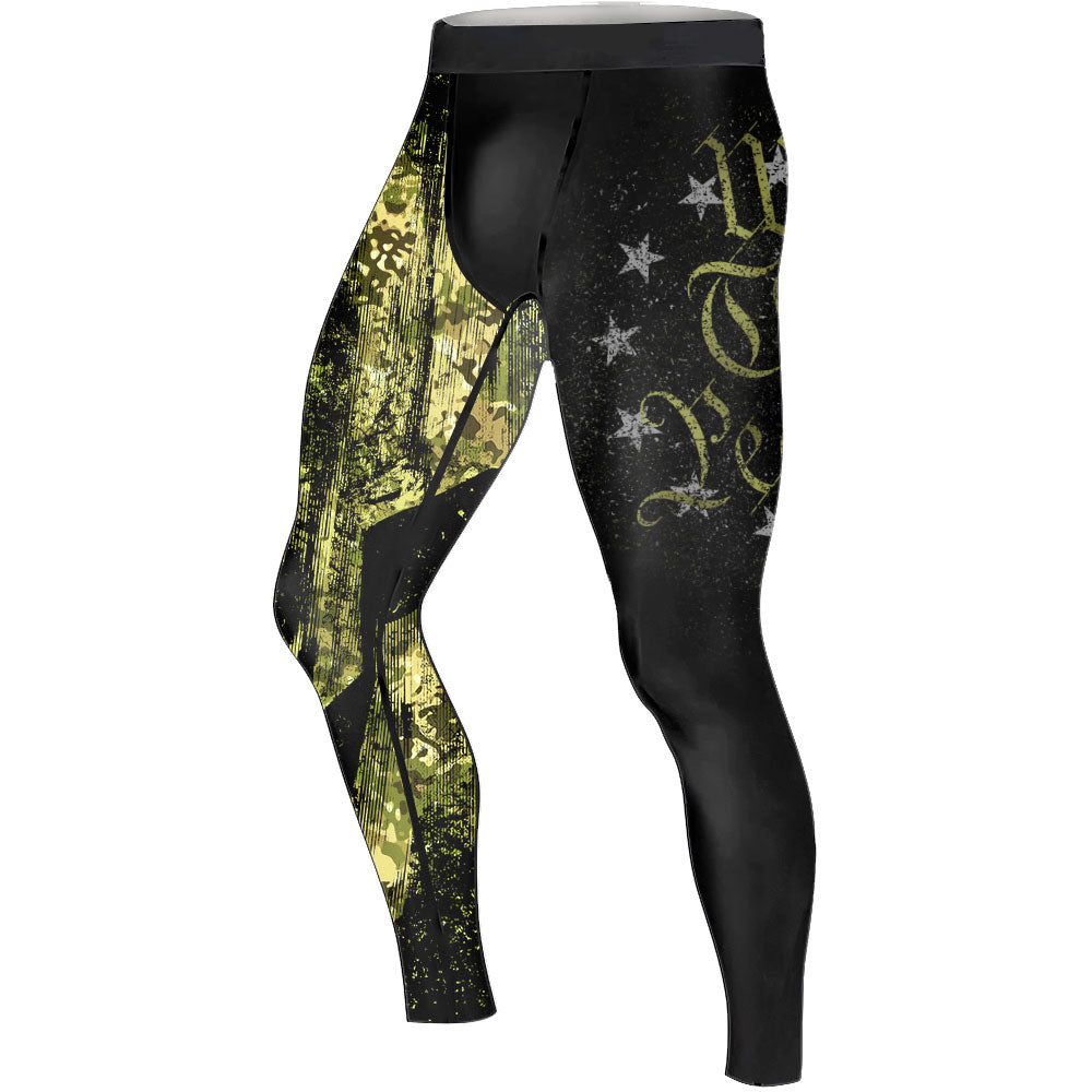 American Jiu Jitsu Grunge Men's Compression Leggings