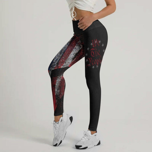 American Jiu Jitsu Grunge Leggings - BattleFitGear