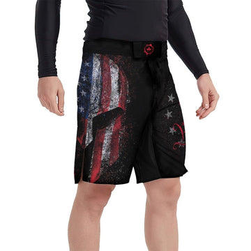 American Jiu Jitsu Grunge Fight Shorts - BattleFitGear