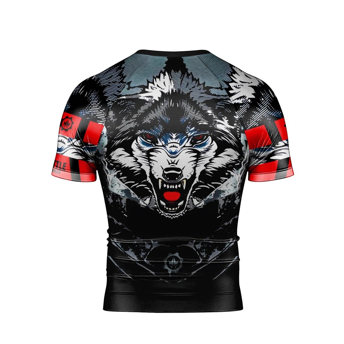 Angry Wolf Men's Short Sleeve Rash Guard - BattleFitGear