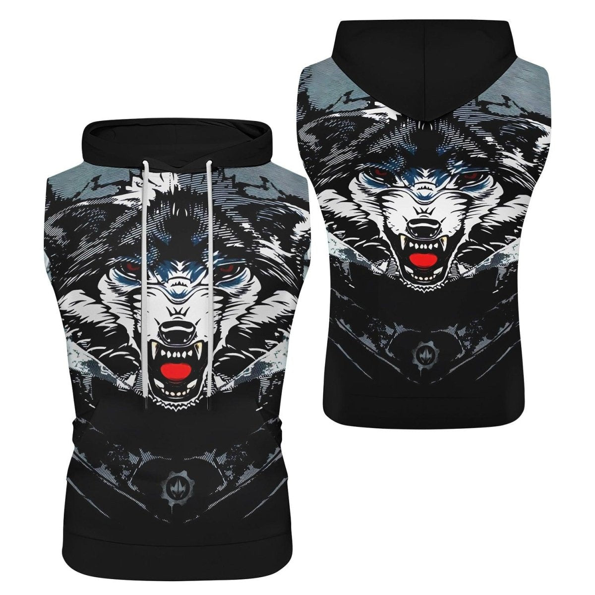 Angry Wolf Sleeveless Pullover & Zip Hoodie - BattleFitGear