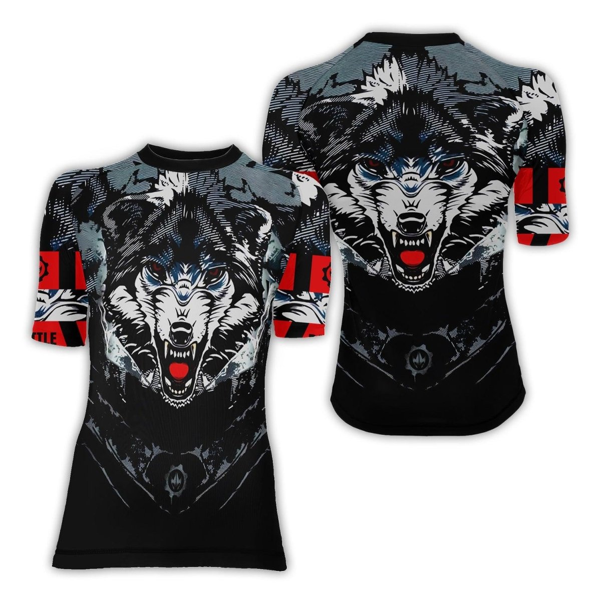 Angry Wolf Women's Short Sleeve Rash Guard - BattleFitGear