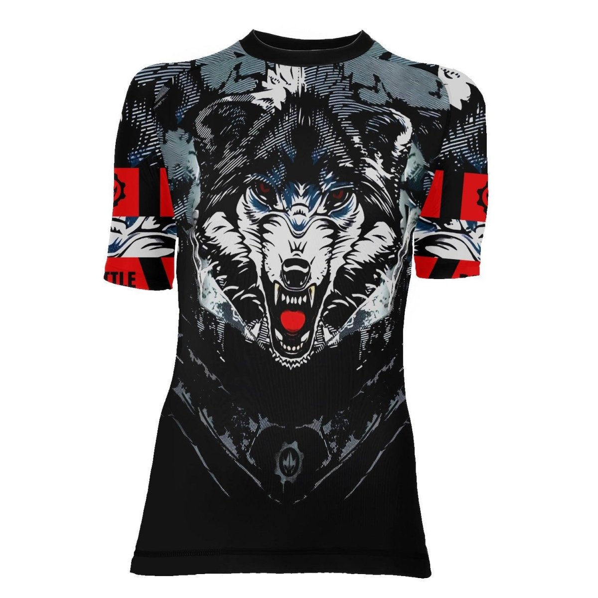 Angry Wolf Women's Short Sleeve Rash Guard - BattleFitGear