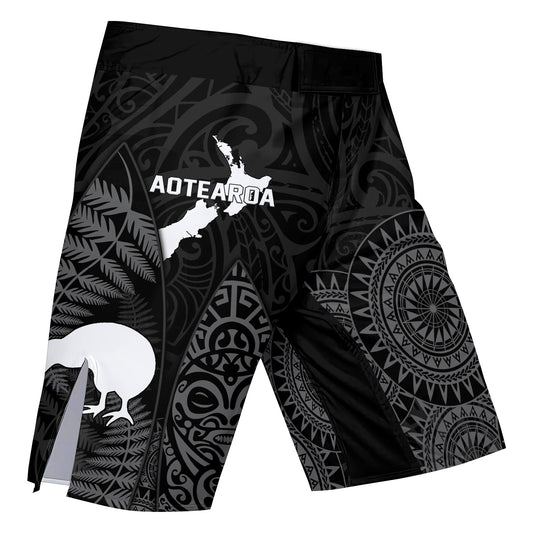 Aotearoa Kiwi Bird Grey Fight Shorts