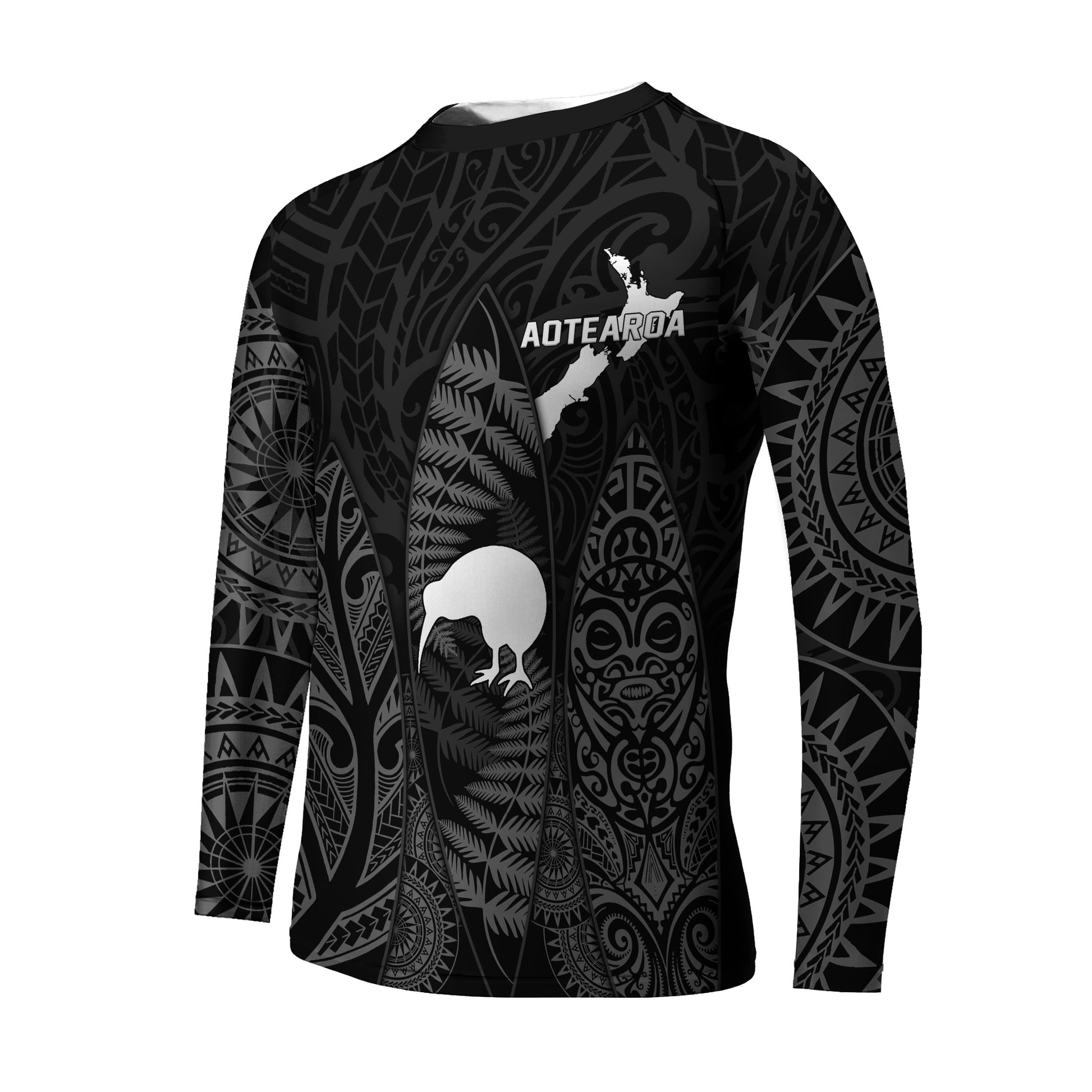 Aotearoa Kiwi Bird Grey Kids Rash Guard
