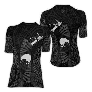 Aotearoa Kiwi Bird Grey Women's Short Sleeve Rash Guard