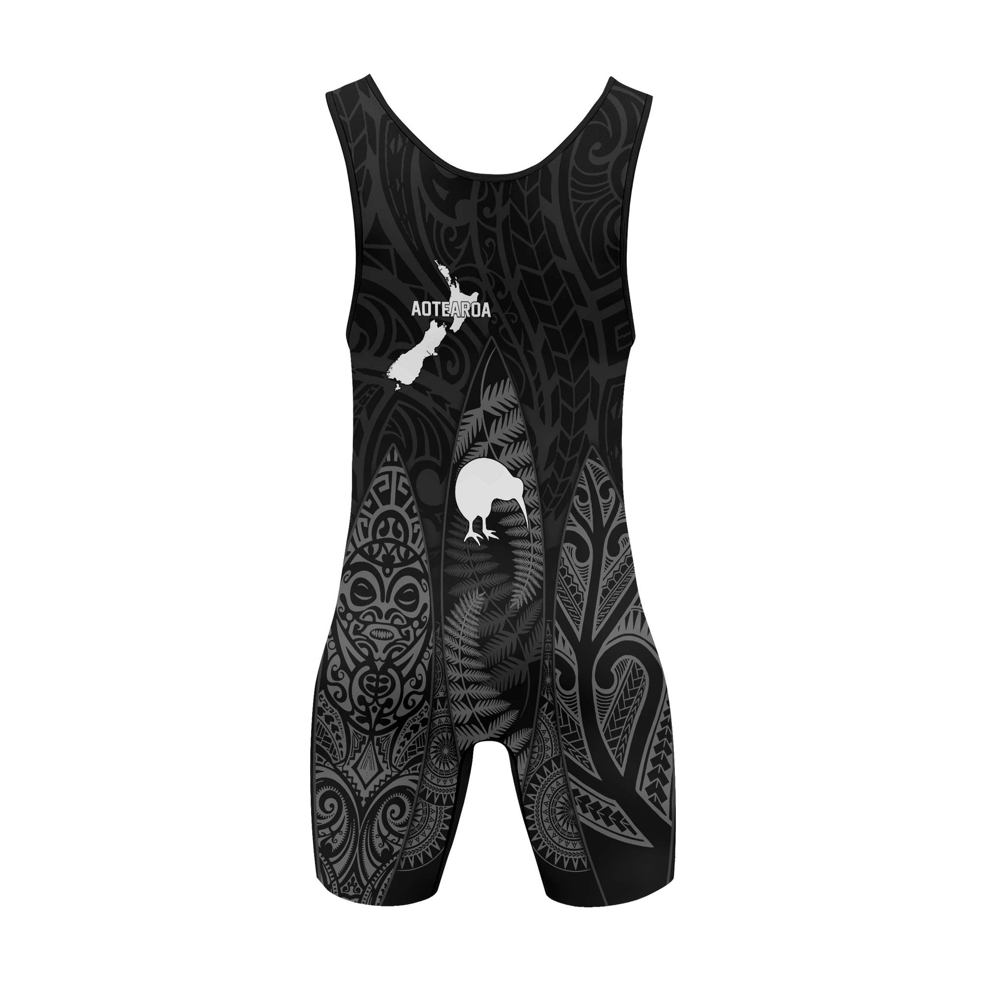 Aotearoa Kiwi Bird Grey Wrestling Singlets