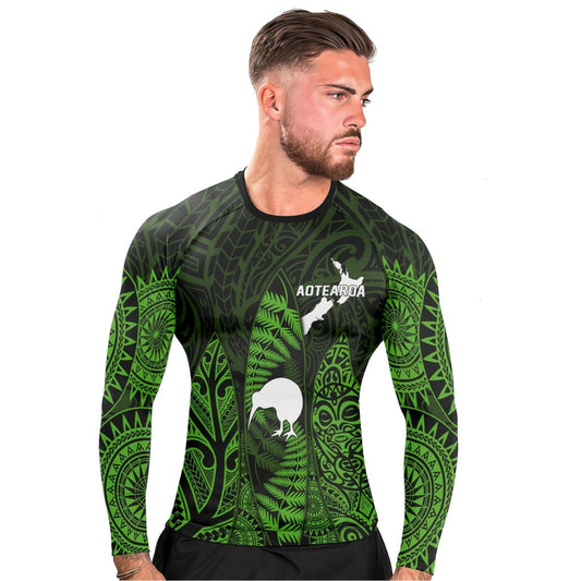 Aotearoa Kiwi Bird Men's Long Sleeve Rash Guard - BattleFitGear