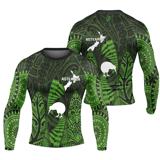 Aotearoa Kiwi Bird Men's Long Sleeve Rash Guard - BattleFitGear