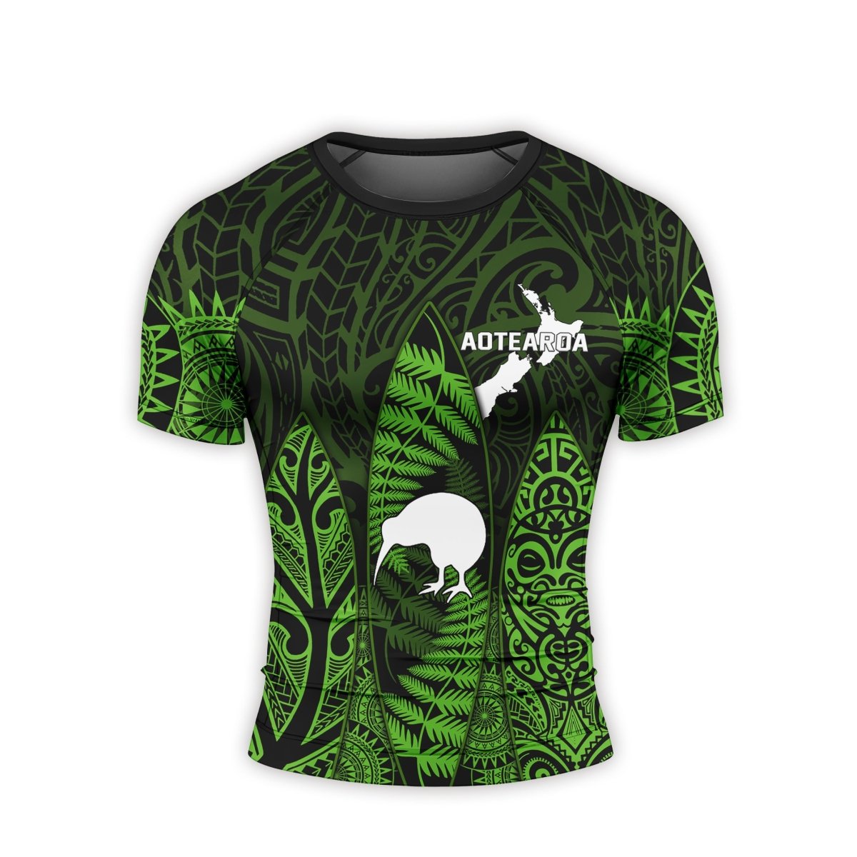 Aotearoa Kiwi Bird Men's Short Sleeve Rash Guard - BattleFitGear