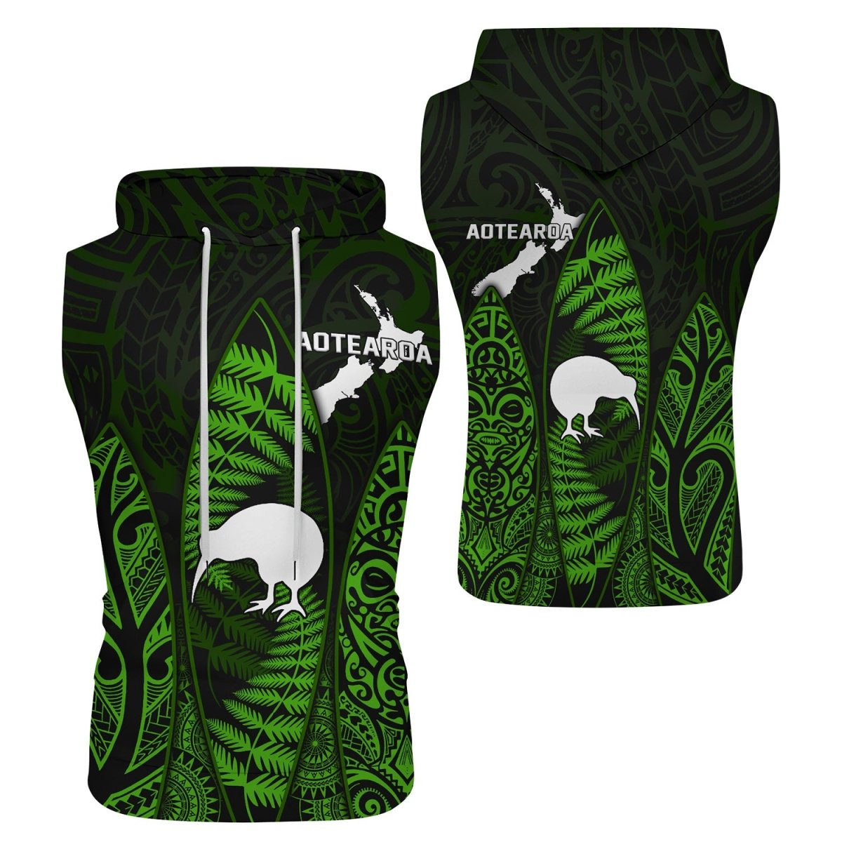 Aotearoa Kiwi Bird Sleeveless Pullover & Zip Hoodie - BattleFitGear