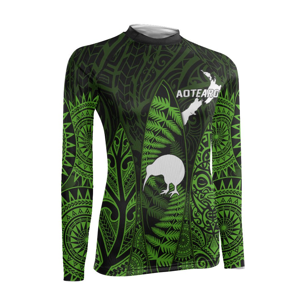 Aotearoa Kiwi Bird Women's Long Sleeve Rash Guard - BattleFitGear