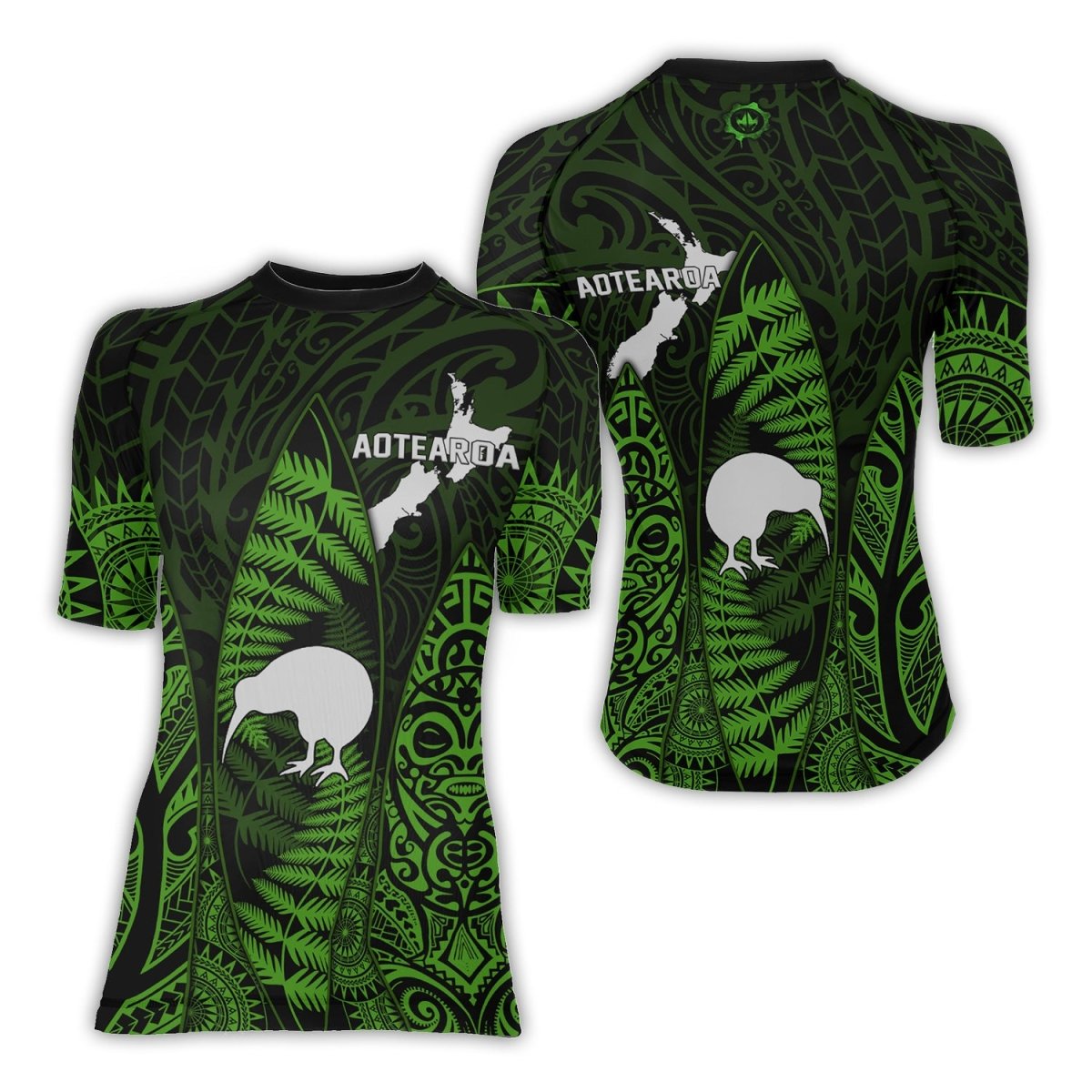 Aotearoa Kiwi Bird Women's Short Sleeve Rash Guard - BattleFitGear