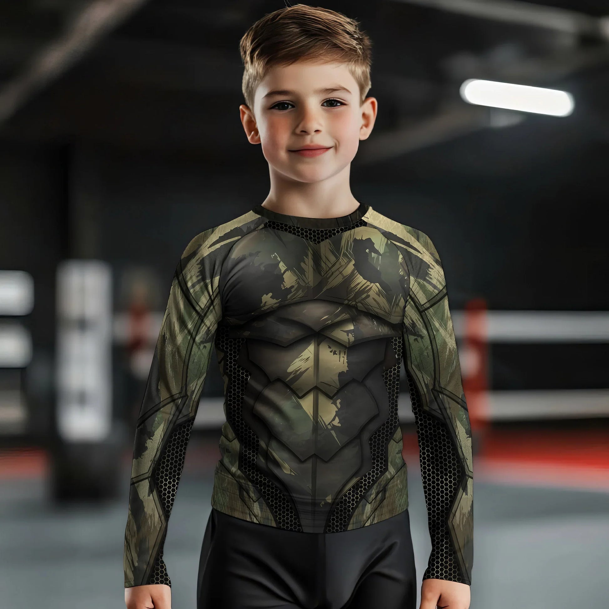 Army Camo Shell Kids Rash Guard