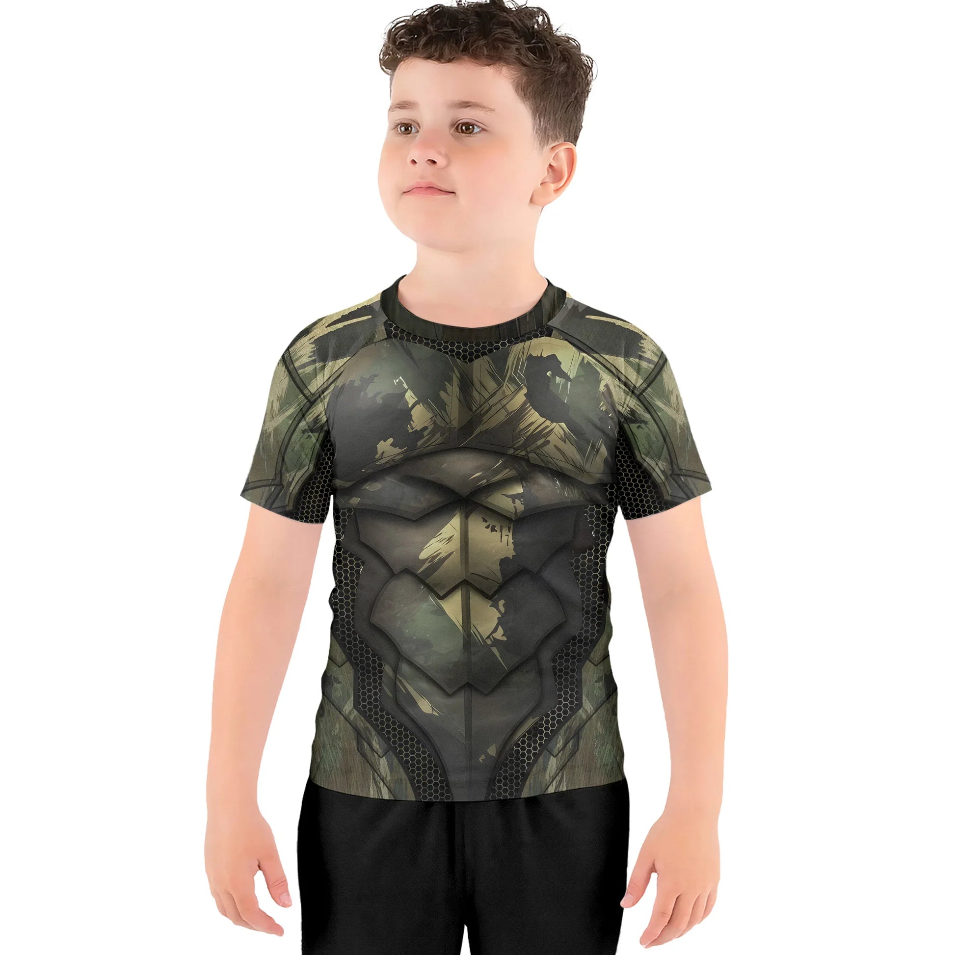 Army Camo Shell Kids Rash Guard