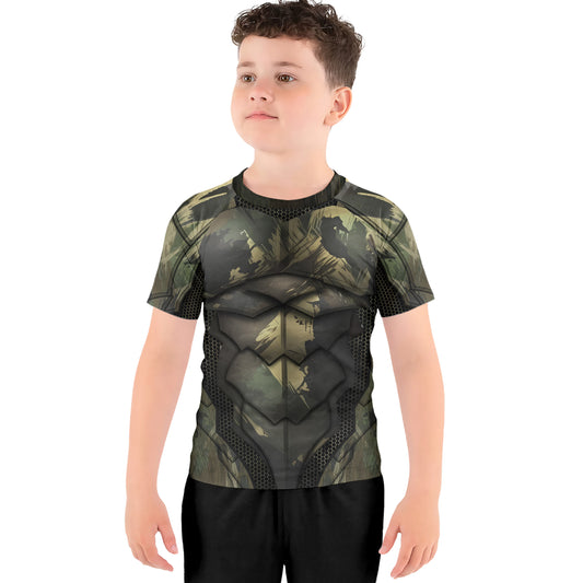 Army Camo Shell Kids Rash Guard
