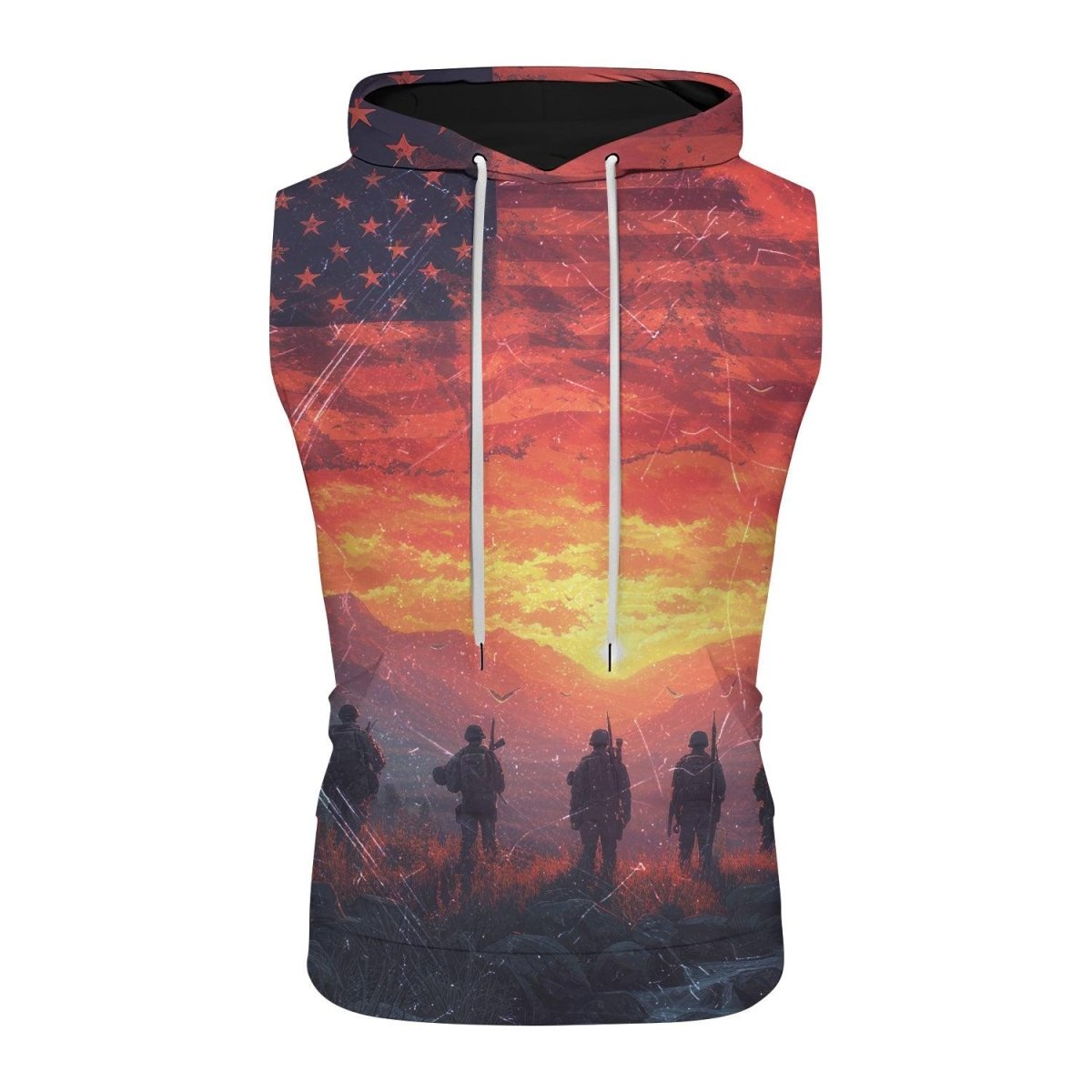 Army American Flag Sleeveless Pullover & Zip Hoodie - BattleFitGear