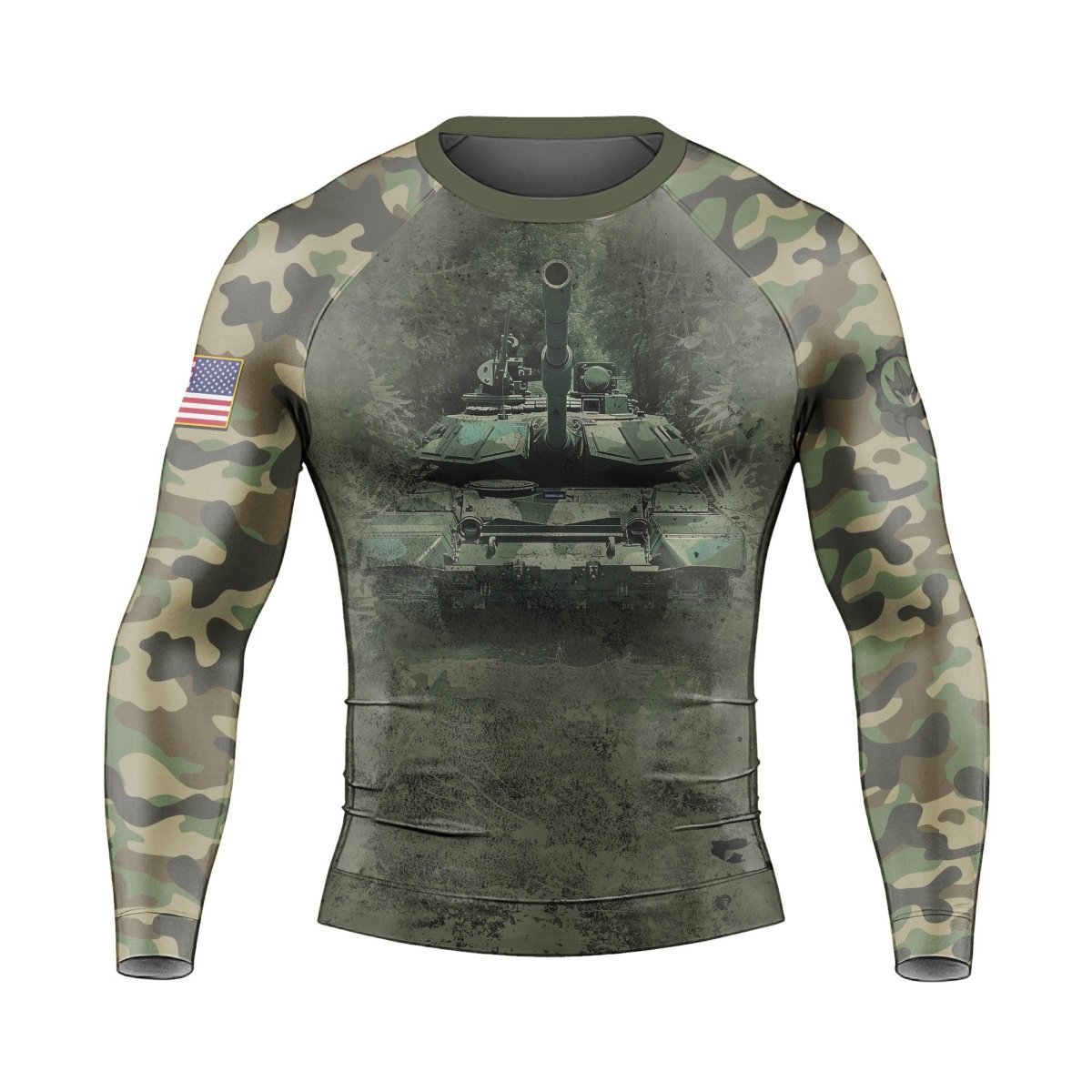 Army Camo Men's Long Sleeve Rash Guard - BattleFitGear