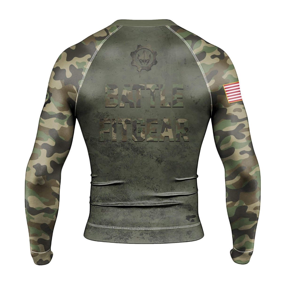 Army Camo Men's Long Sleeve Rash Guard - BattleFitGear