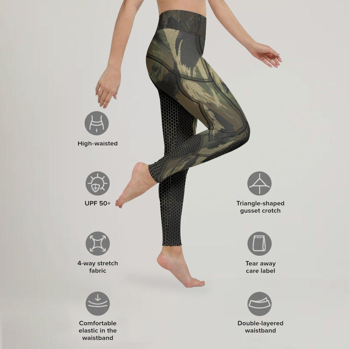 Army Camo Shell Fight Leggings - BattleFitGear