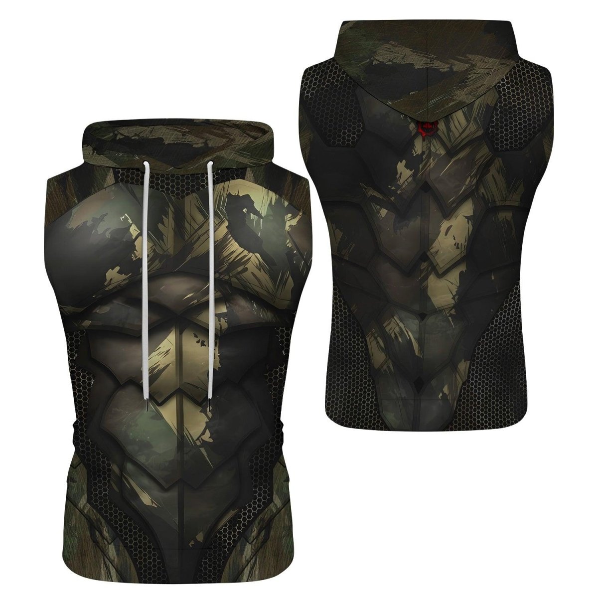 Army Camo Shell Fight Sleeveless Pullover & Zip Hoodie - BattleFitGear