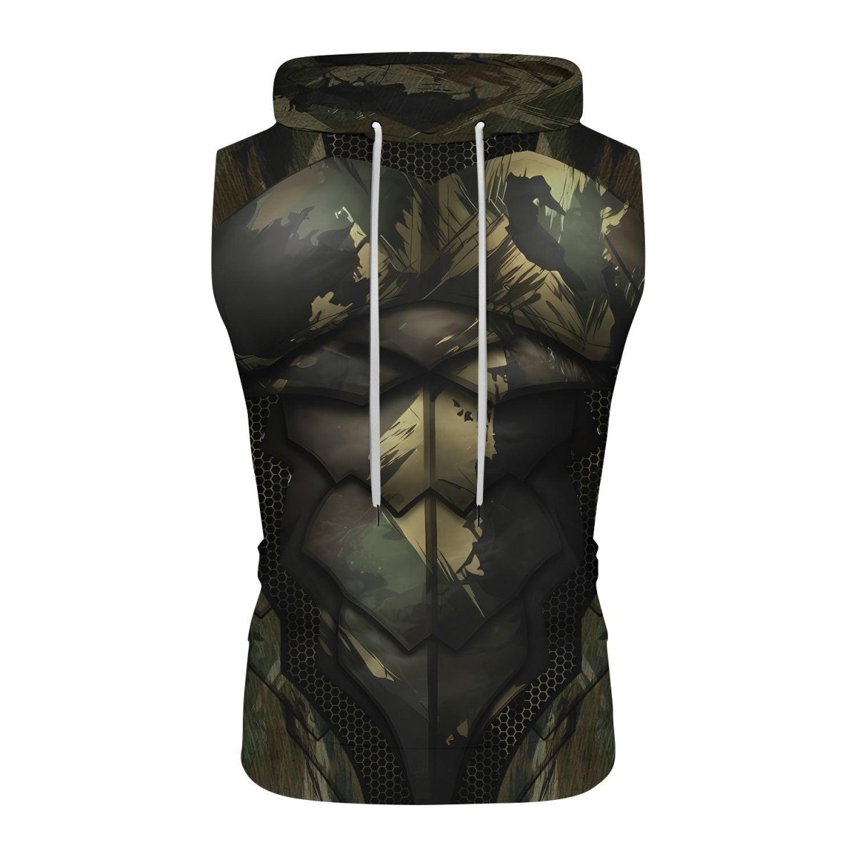 Army Camo Shell Fight Sleeveless Pullover & Zip Hoodie - BattleFitGear