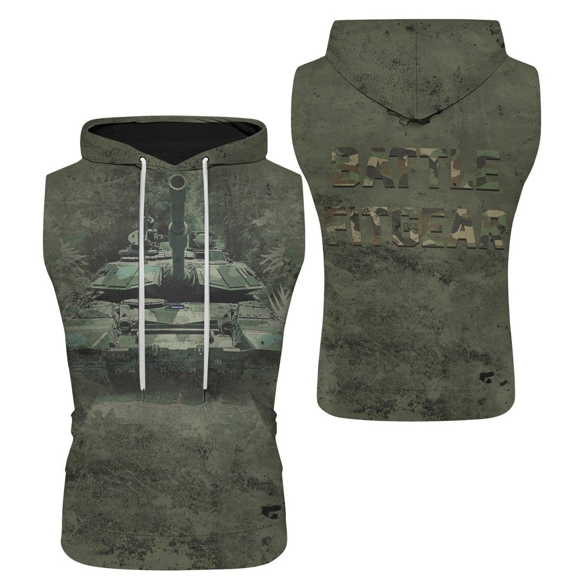 Army Camo Sleeveless Pullover & Zip Hoodie - BattleFitGear