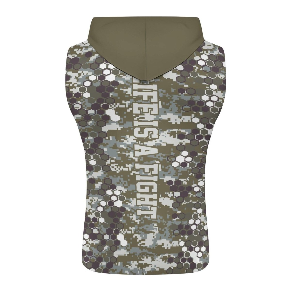 Personalized Army Camo Fight Sleeveless Pullover & Zip Hoodie - BattleFitGear