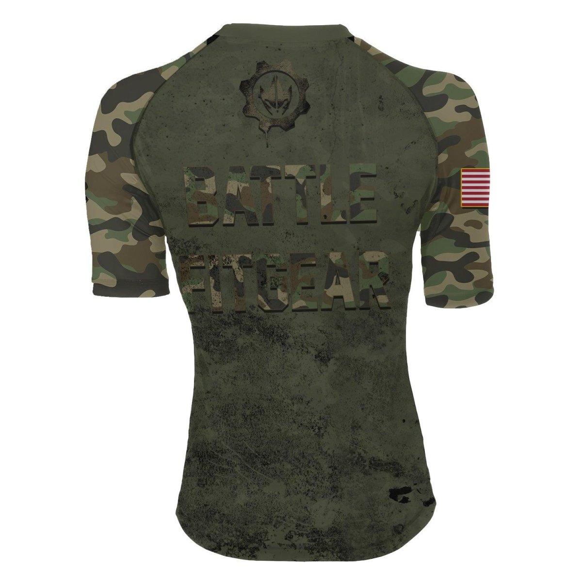 Army Camo Women's Short Sleeve Rash Guard - BattleFitGear