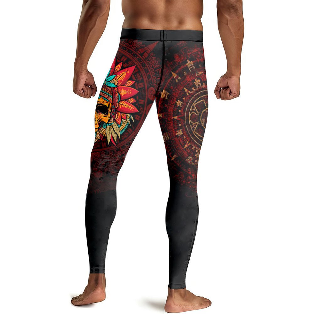 Aztec Eagle Warrior Men's Compression Leggings - BattleFitGear