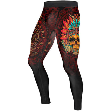 Aztec Eagle Warrior Men's Compression Leggings - BattleFitGear