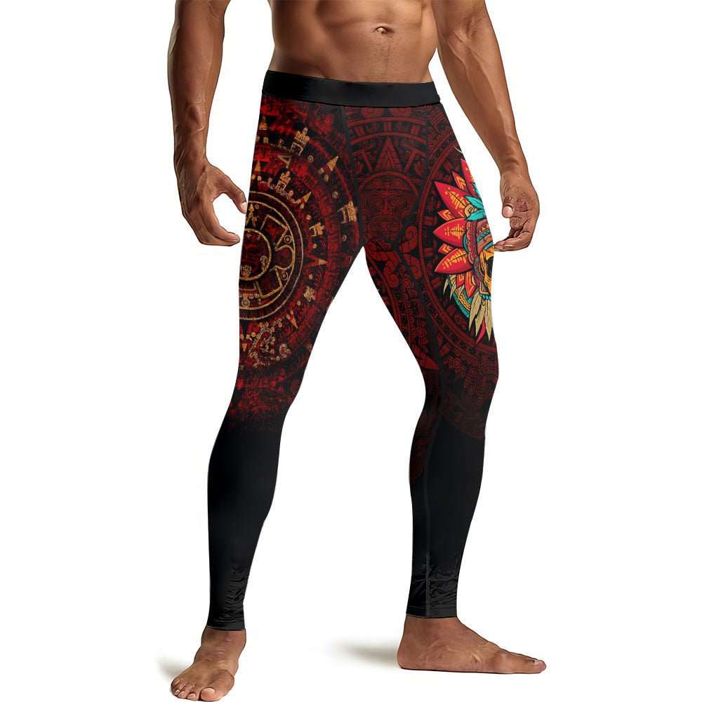 Aztec Eagle Warrior Men's Compression Leggings - BattleFitGear