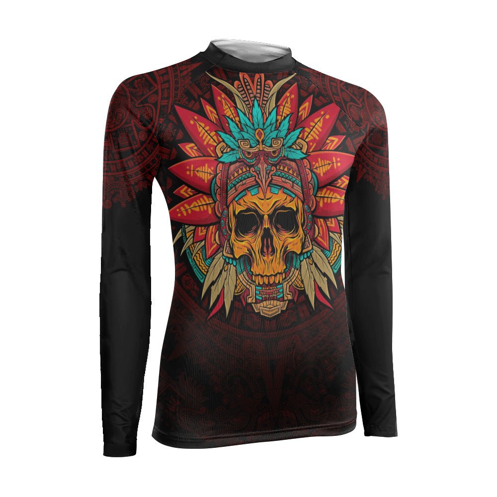 Aztec Eagle Warrior Women's Long Sleeve Rash Guard - BattleFitGear