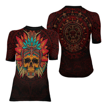 Aztec Eagle Warrior Women's Short Sleeve Rash Guard - BattleFitGear