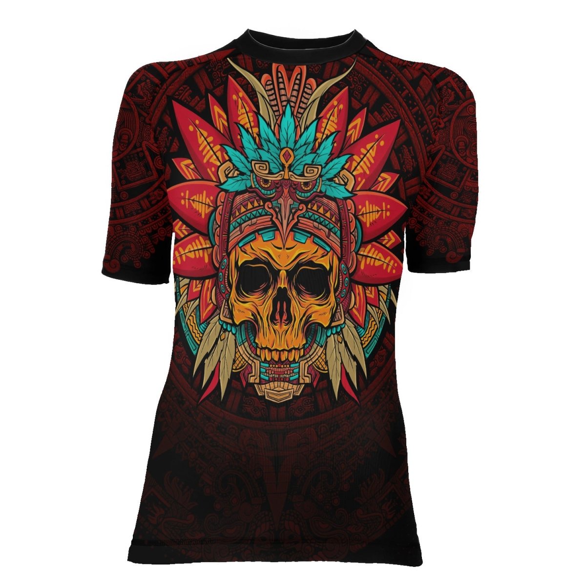 Aztec Eagle Warrior Women's Short Sleeve Rash Guard - BattleFitGear