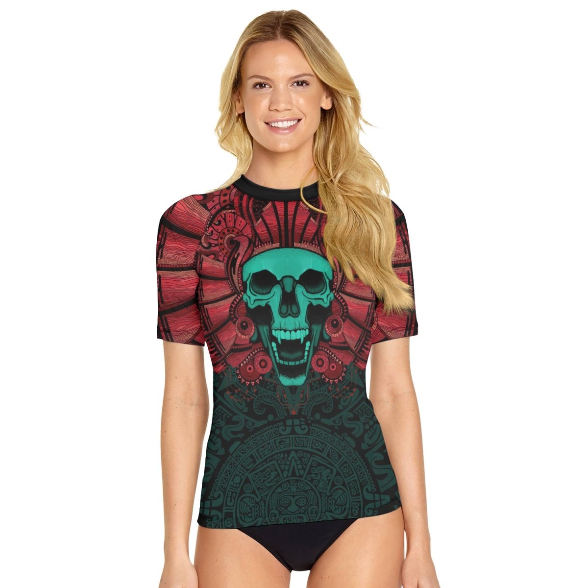 Aztec Heritage Women's Short Sleeve Rash Guard - BattleFitGear