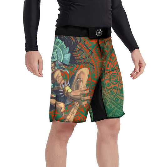 Aztec Iguana Warrior Fight Shorts - BattleFitGear