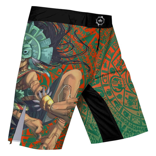 Aztec Iguana Warrior Fight Shorts - BattleFitGear